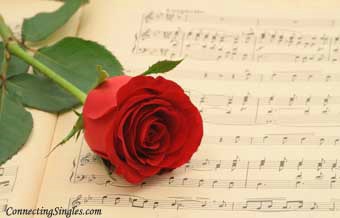Piano and rose ecard