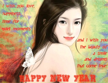 Lovely Wishes For New Year! :") ecard