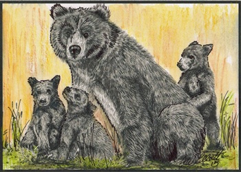 Bear Family (Watercolor) ecard