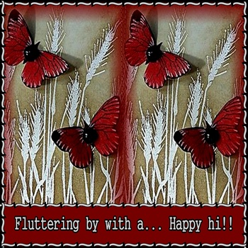 Fluttering by with a... Happy Hi! ecard